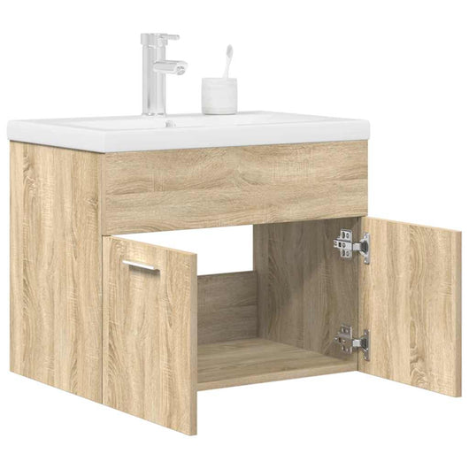 Mobile da Bagno con Lavabo Integrato e Rubinetto Rovere Sonoma 3325014