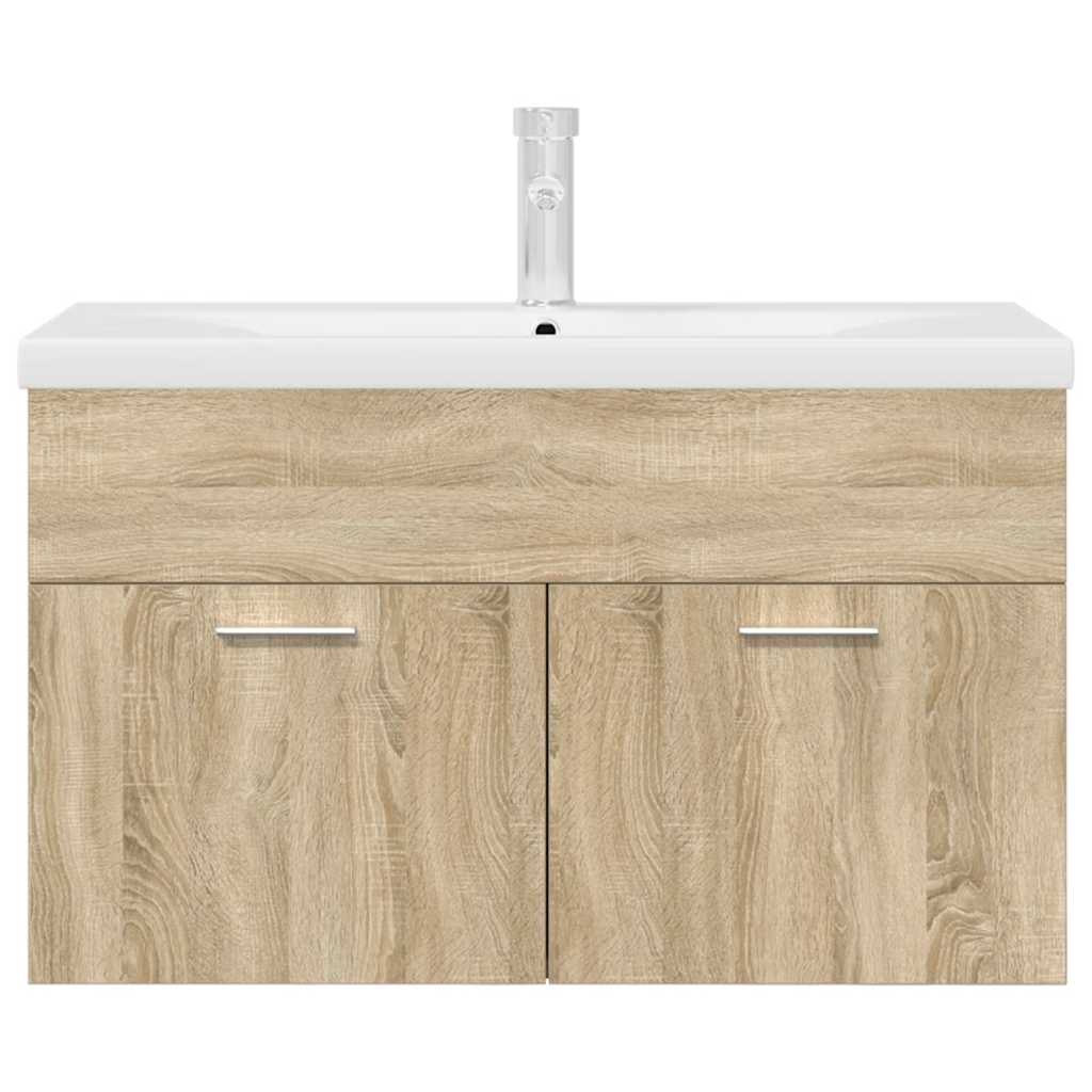 Mobile da Bagno con Lavabo Integrato e Rubinetto Rovere Sonoma 3325015