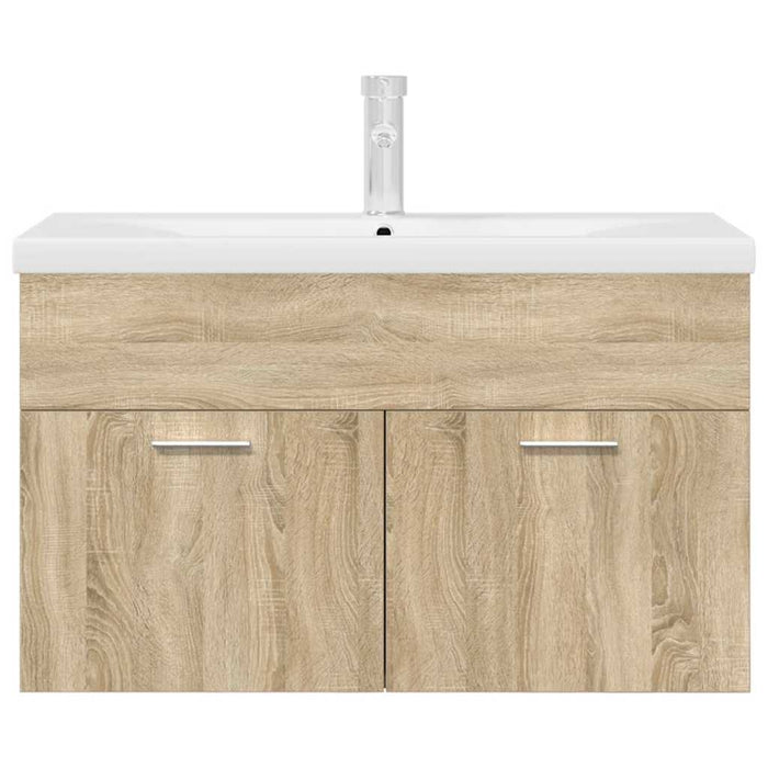Mobile da Bagno con Lavabo Integrato e Rubinetto Rovere Sonoma