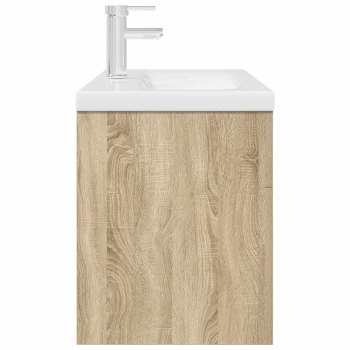 Mobile da Bagno con Lavabo Integrato e Rubinetto Rovere Sonoma 3325015