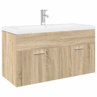 Mobile da Bagno con Lavabo Integrato-Armadietto da bagno con Lavandino Rovere Sonoma 641560