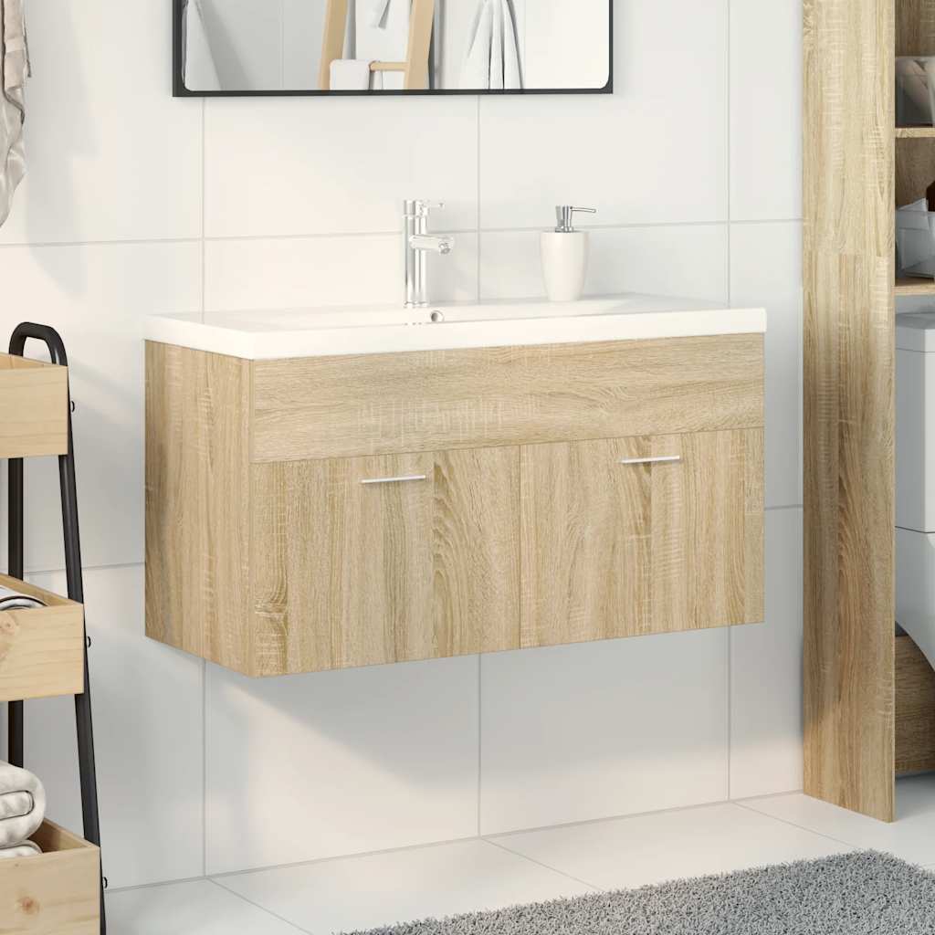 Mobile da Bagno con Lavabo Integrato Rovere Sonoma 3325016