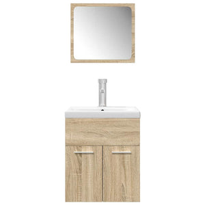 Set Mobili da Bagno 3 pz Rovere Sonoma in Legno Multistrato 3325017