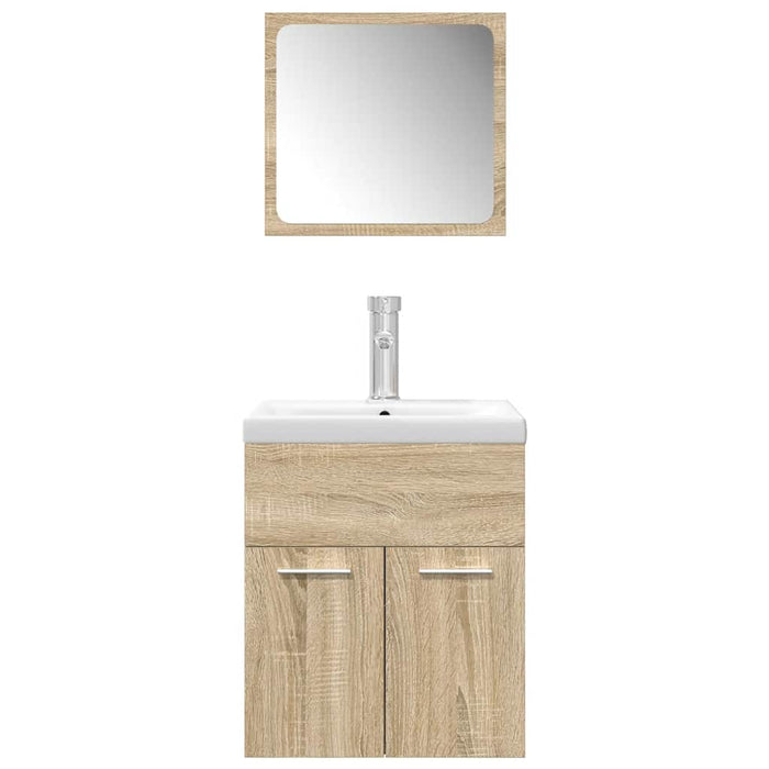 Set Mobili da Bagno 3 pz Rovere Sonoma in Legno Multistrato 3325017