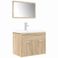 vidaXL Set Mobili da Bagno 3 pz Rovere Sonoma in Legno Multistrato