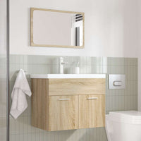 Set Mobili da Bagno 3 pz Rovere Sonoma in Legno Multistrato 3325018