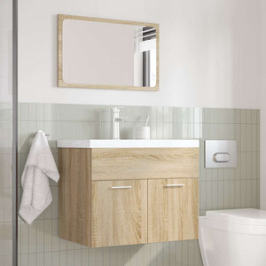 Set Mobili da Bagno 3 pz Rovere Sonoma in Legno Multistrato 3325018