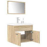 vidaXL Set Mobili da Bagno 3 pz Rovere Sonoma in Legno Multistrato