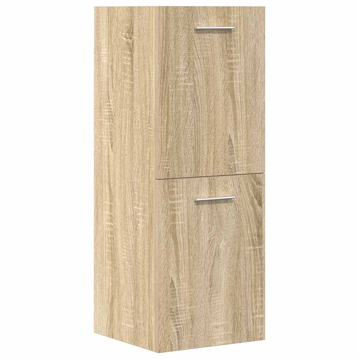 Set Mobili da Bagno 5 pz Rovere Sonoma in Legno Multistrato