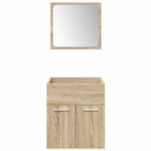 Set Mobili da Bagno 5 pz Rovere Sonoma in Legno Multistrato