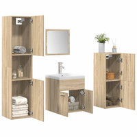 Set Mobili da Bagno 5 pz Rovere Sonoma in Legno Multistrato 3325020