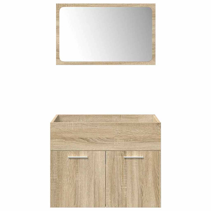 vidaXL Set Mobili da Bagno 4 pz Rovere Sonoma in Legno Multistrato