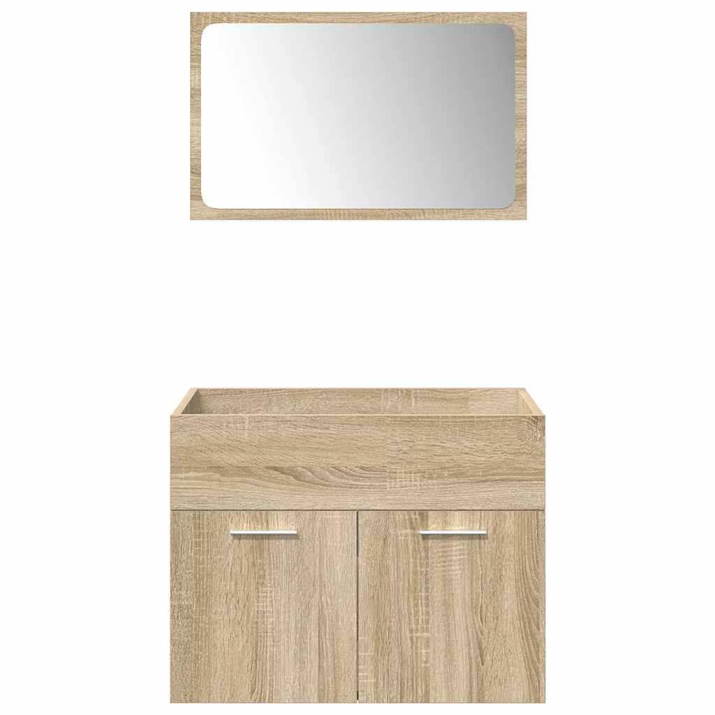 Set Mobili da Bagno 4 pz Rovere Sonoma in Legno Multistrato 3325024
