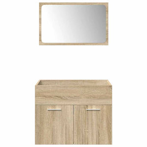 Set Mobili da Bagno 4 pz Rovere Sonoma in Legno Multistrato 3325024