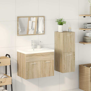 vidaXL Set Mobili da Bagno 4 pz Rovere Sonoma in Legno Multistrato