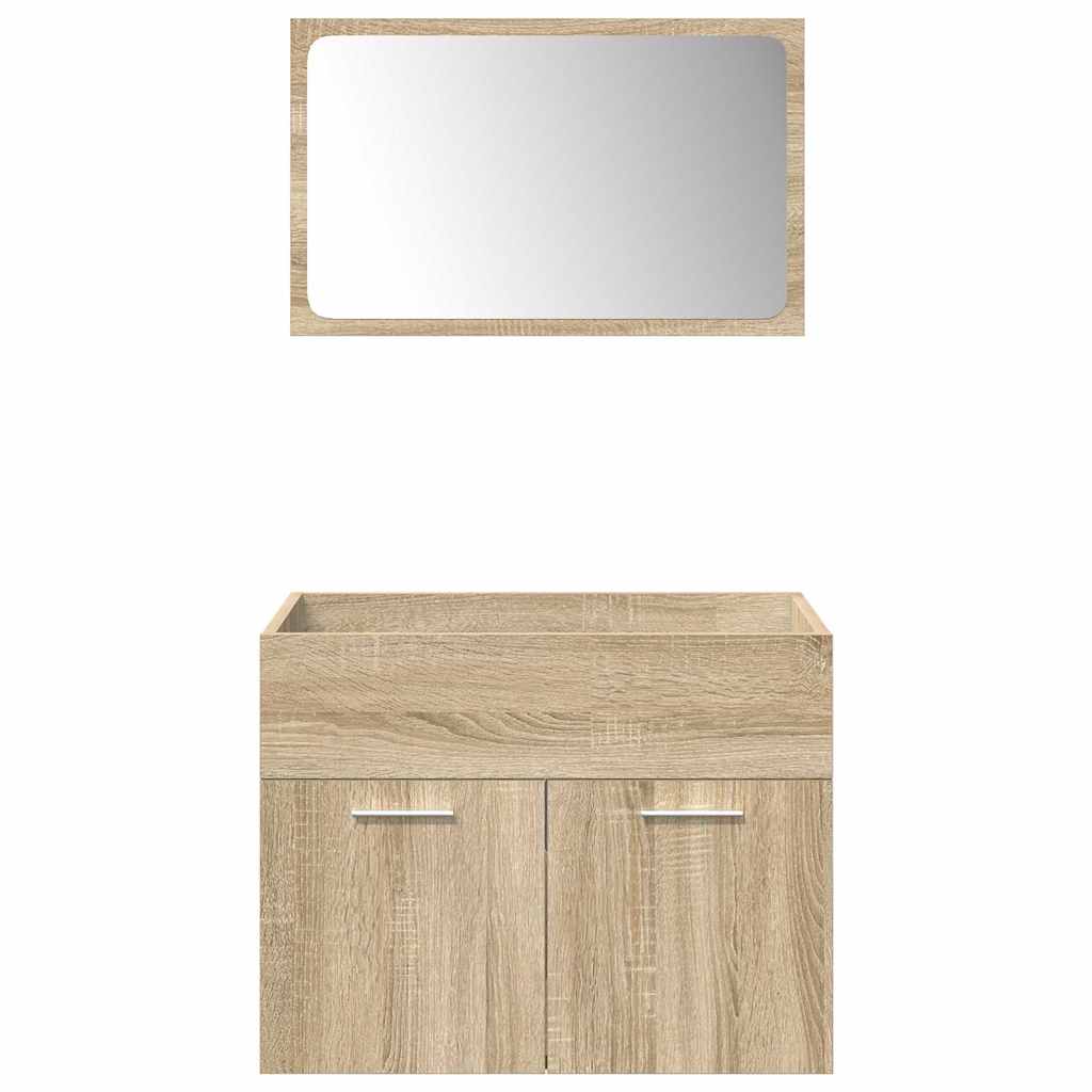 vidaXL Set Mobili da Bagno 4 pz Rovere Sonoma in Legno Multistrato