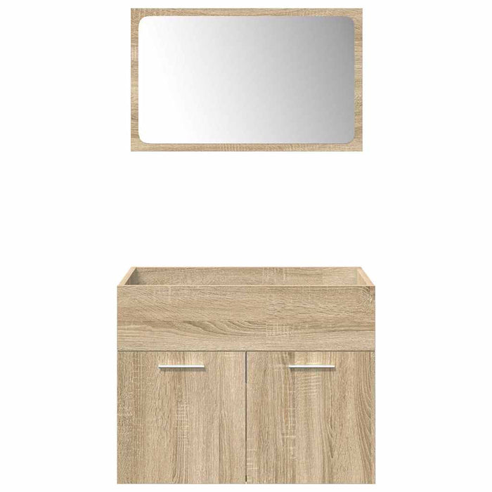 vidaXL Set Mobili da Bagno 4 pz Rovere Sonoma in Legno Multistrato
