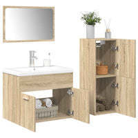 vidaXL Set Mobili da Bagno 4 pz Rovere Sonoma in Legno Multistrato