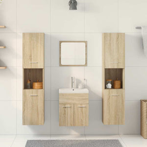Set Mobili da Bagno 5 pz Rovere Sonoma in Legno Multistrato 3325029