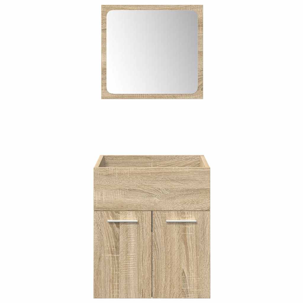 Set Mobili da Bagno 5 pz Rovere Sonoma in Legno Multistrato 3325029