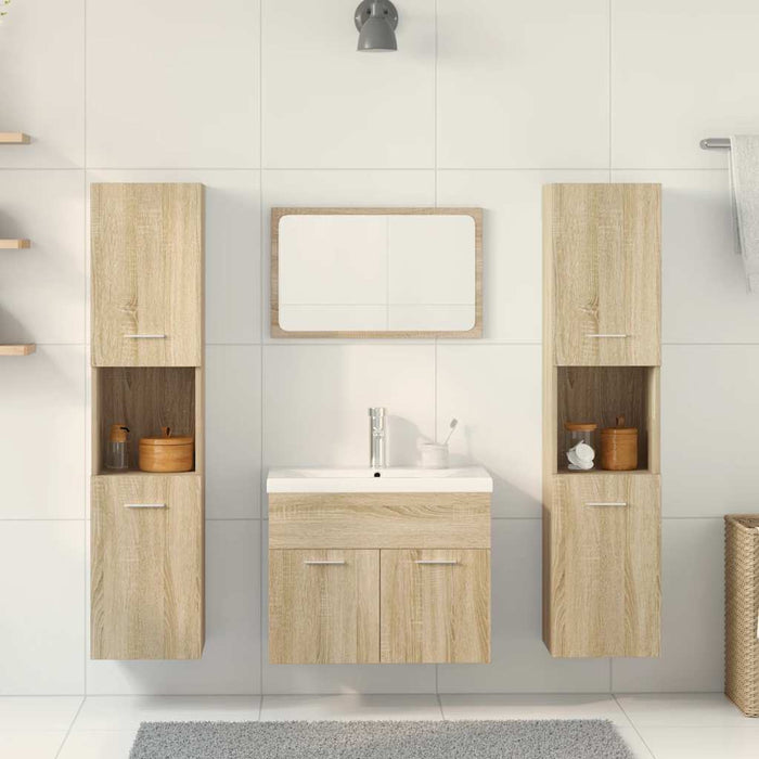 Set Mobili da Bagno 5 pz Rovere Sonoma in Legno Multistrato 3325030