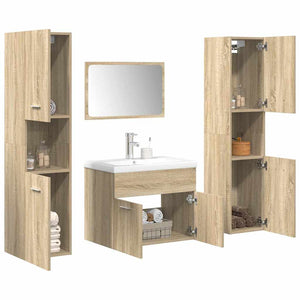 Set Mobili da Bagno 5 pz Rovere Sonoma in Legno Multistrato 3325030