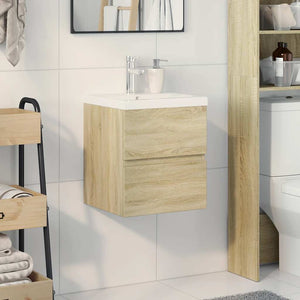 Set Mobili da Bagno 2 pz Rovere Sonoma in Legno Multistrato 3325032