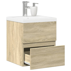 vidaXL Set Mobili da Bagno 2 pz Rovere Sonoma in Legno Multistrato