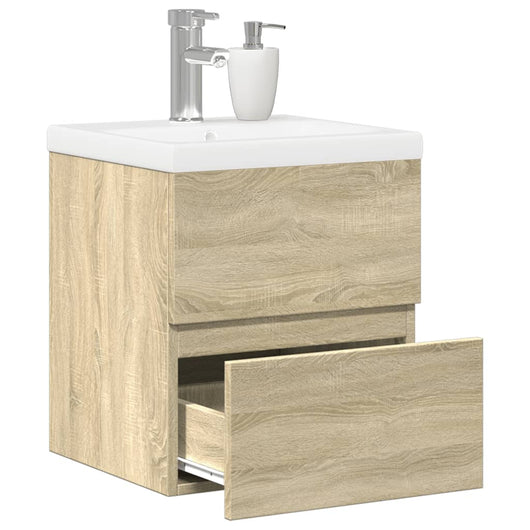 vidaXL Set Mobili da Bagno 2 pz Rovere Sonoma in Legno Multistrato