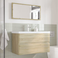 Set Mobili da Bagno 3 pz Rovere Sonoma in Legno Multistrato 3325037