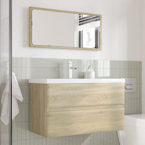 Set Mobili da Bagno 3 pz Rovere Sonoma in Legno Multistrato