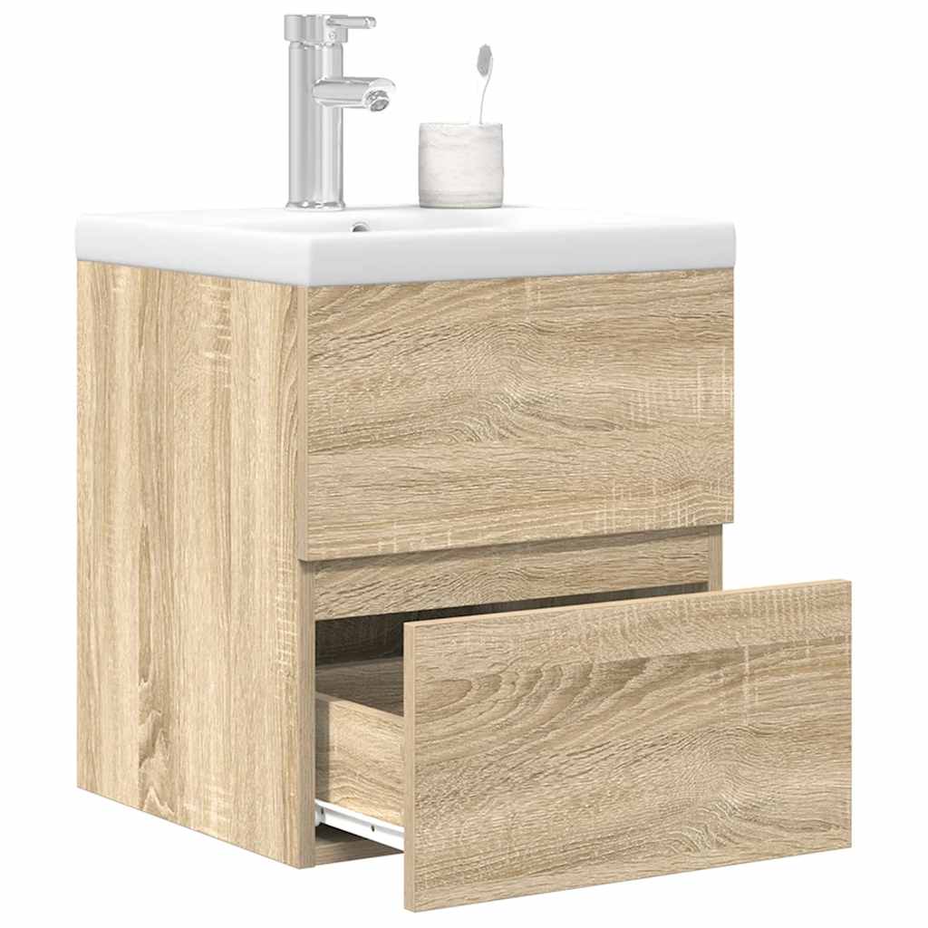 Set Mobili da Bagno 2 pz Rovere Sonoma in Legno Multistrato 3325038