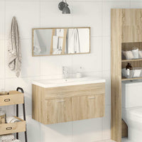 Set Mobili da Bagno 3 pz Rovere Sonoma in Legno Multistrato 3325043
