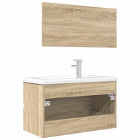 Set Mobili da Bagno 3 pz Rovere Sonoma in Legno Multistrato 3325043