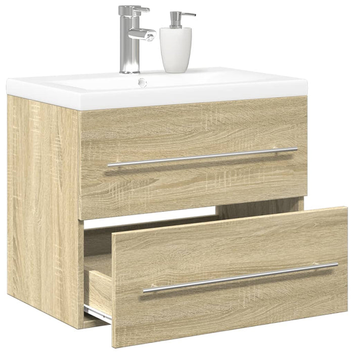 vidaXL Set Mobili da Bagno 2 pz Rovere Sonoma in Legno Multistrato