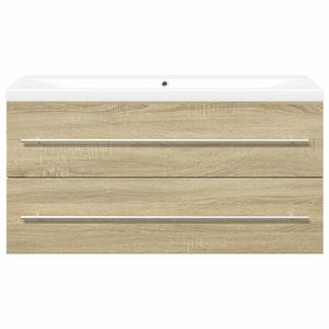Set Mobili da Bagno 2 pz Rovere Sonoma in Legno Multistrato