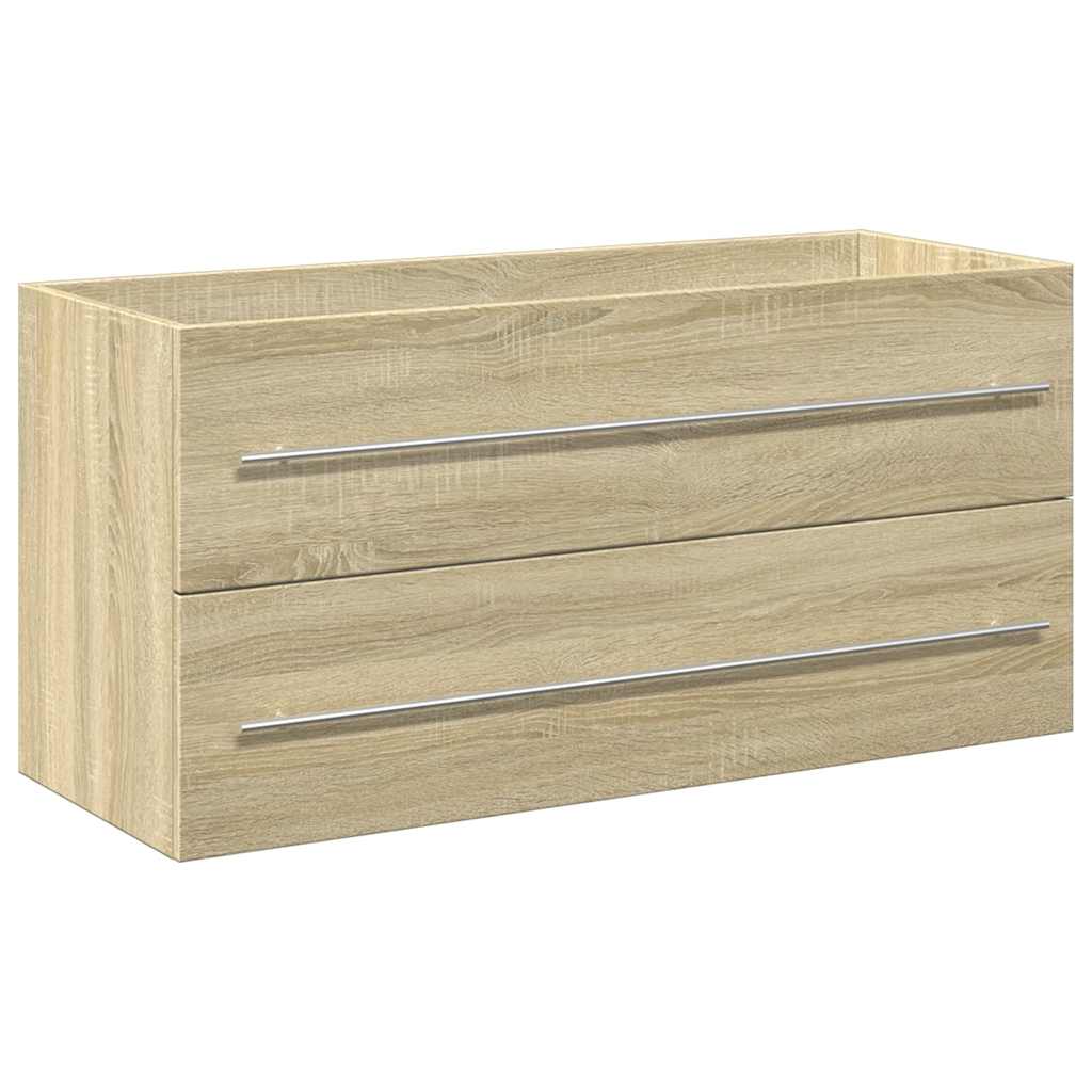 Set Mobili da Bagno 2 pz Rovere Sonoma in Legno Multistrato