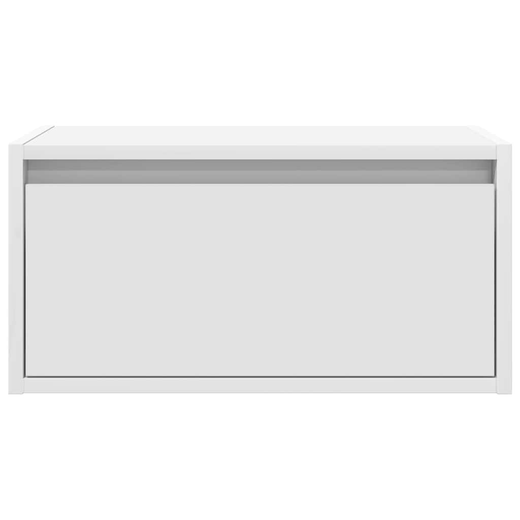 Comodini a Parete con Luci LED 2 pz-Set di 2 Tavolino da notte Bianchi 599164