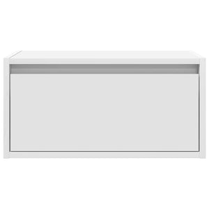 Comodini a Parete con Luci LED 2 pz-Set di 2 Tavolino da notte Bianchi 599164