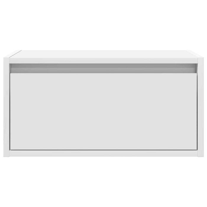 Comodini a Parete con Luci LED 2 pz-Set di 2 Tavolino da notte Bianchi 599164