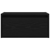 Comodino a Parete con Luci LED-Tavolino da notte sospeso Rovere Nero