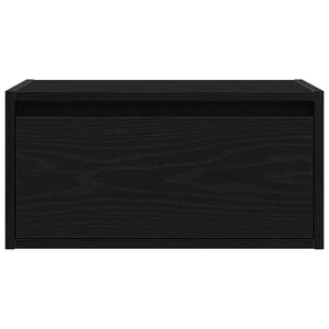 Comodini a Parete con Luci LED 2 pz-Set di 2 Tavolino da notte Rovere Neri