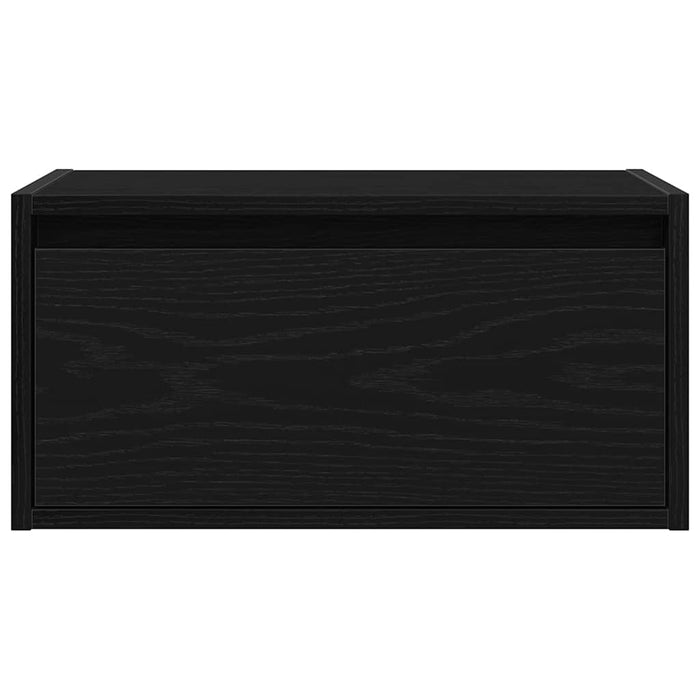 Comodini a Parete con Luci LED 2 pz-Set di 2 Tavolino da notte Rovere Neri