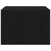 vidaXL Comodini a Parete con Luci LED 2 pz Rovere Neri