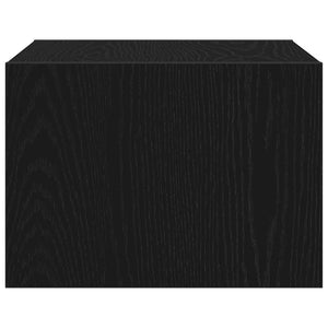 vidaXL Comodini a Parete con Luci LED 2 pz Rovere Neri