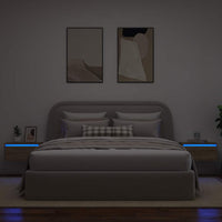 vidaXL Comodini a Parete con luci LED 2 pz Rovere Sonoma