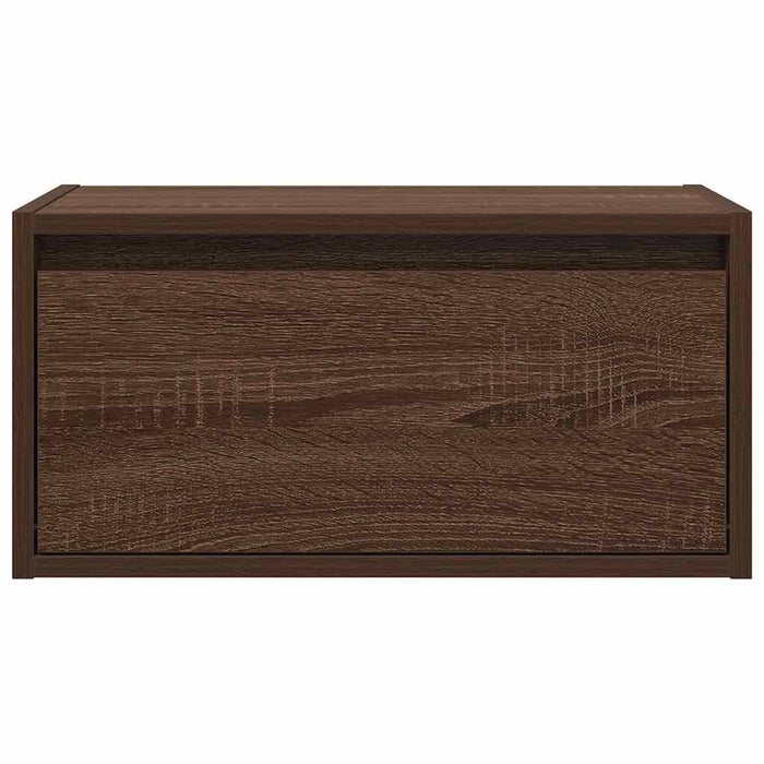 Comodino a Parete con luci LED Rovere Marrone 860223