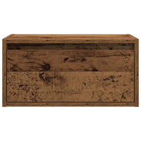 Comodino a Parete con Luci LED-Tavolino da notte sospeso Legno Antico