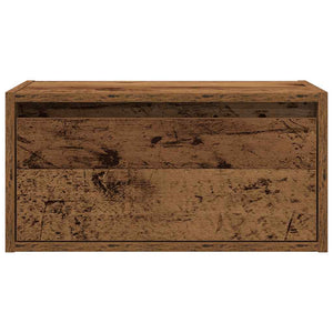 Comodino a Parete con Luci LED-Tavolino da notte sospeso Legno Antico