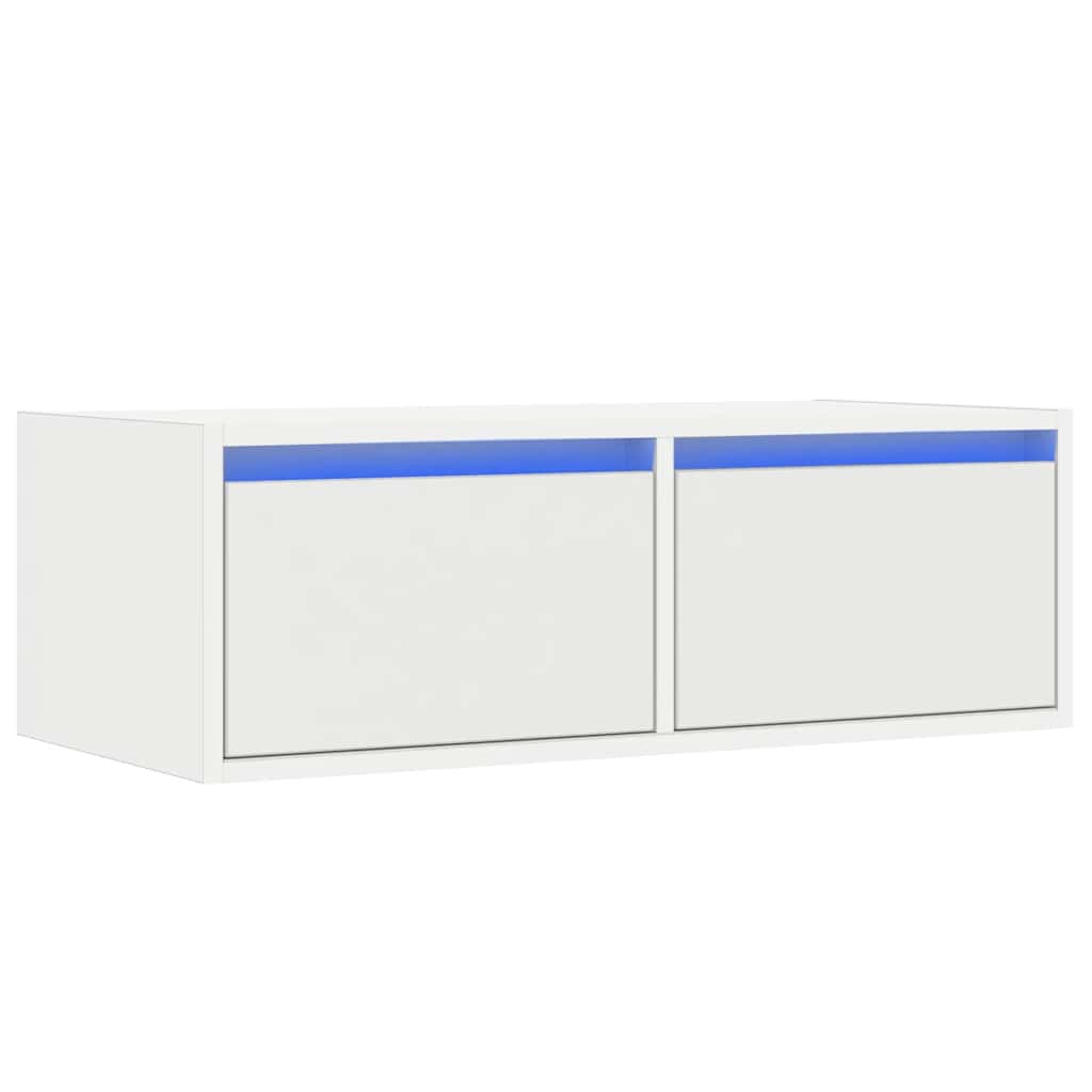 Mobile Porta TV con Luci LED-Mobile per TV-Credenza TV 75x35,5x25 cm Bianco